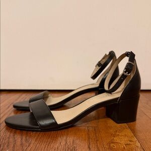 San Marina Black Heeled Sandals - Size 38
